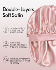 Yanideer satin bonnet inner lining close-up highlighting gentle hair protection