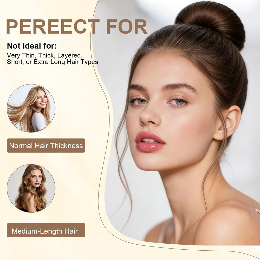 YANVIPERISK tool in use rolling ponytail into a neat bun, demonstrates quick everyday styling