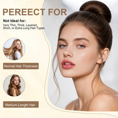 YANVIPERISK tool in use rolling ponytail into a neat bun, demonstrates quick everyday styling
