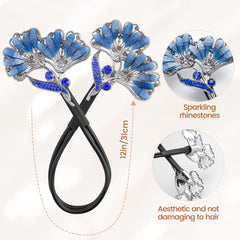 Yanwenx ginkgo leaf close-up with rhinestones highlighting sparkle for dressy looks