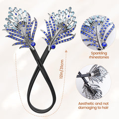 Yanwenx close-up of feather and rhinestones, decorative sparkle benefit