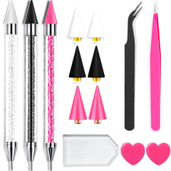 Yaoociy front view of complete 14-piece rhinestone picker kit, organized