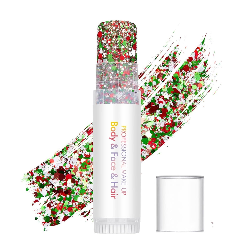 Yaper front packaging showing red white green glitter for festival-ready sparkle