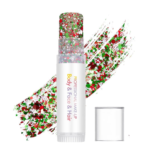 Yaper front packaging showing red white green glitter for festival-ready sparkle