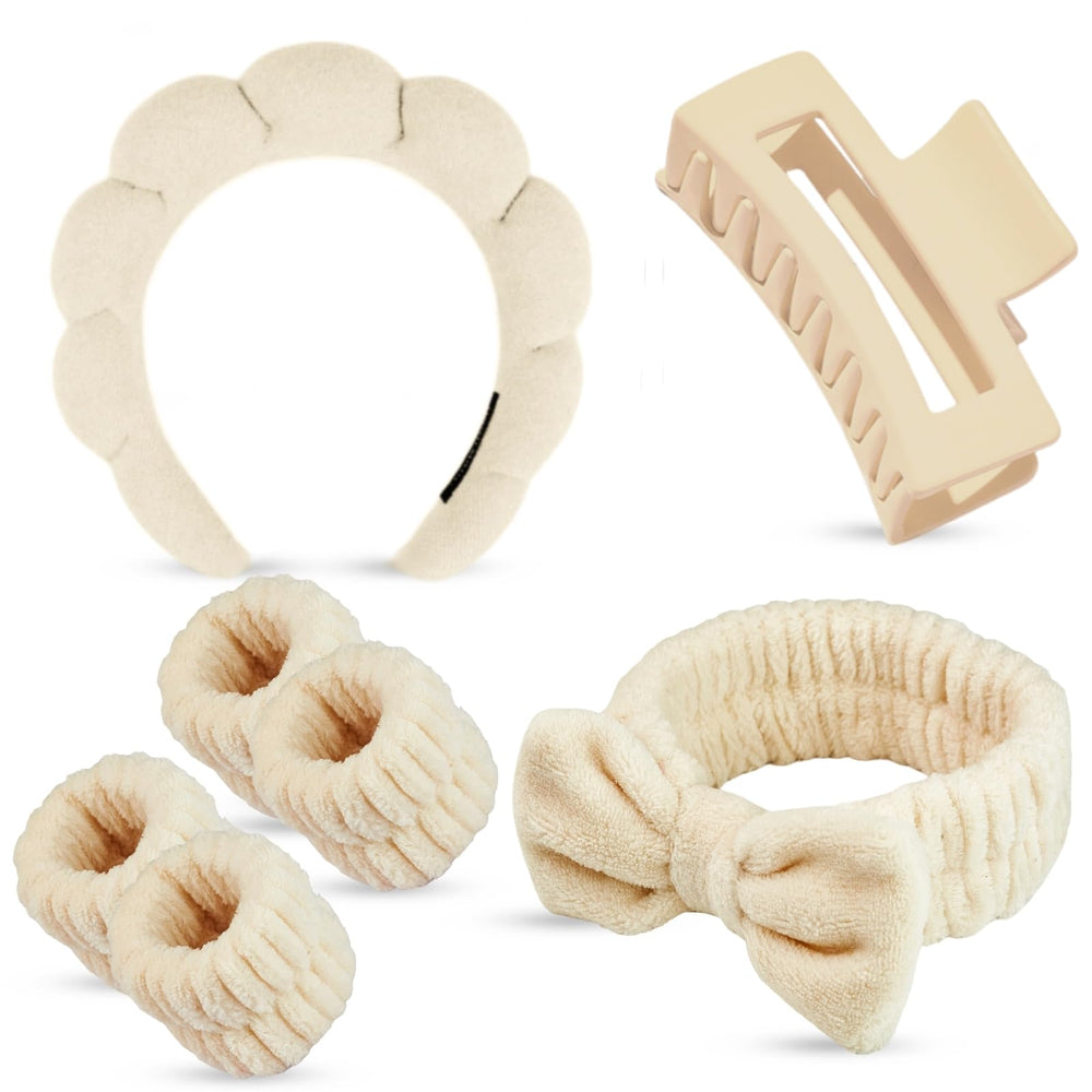 Yaqulen headband front view showing absorbent fabric and tidy hair benefit