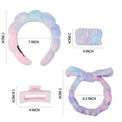 Yaqulen set in use facial routine showing headband and wristband ease during cleansing