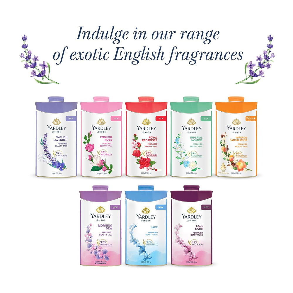 Yardley on bathroom shelf lifestyle scene conveying easy daily use and scent benefit