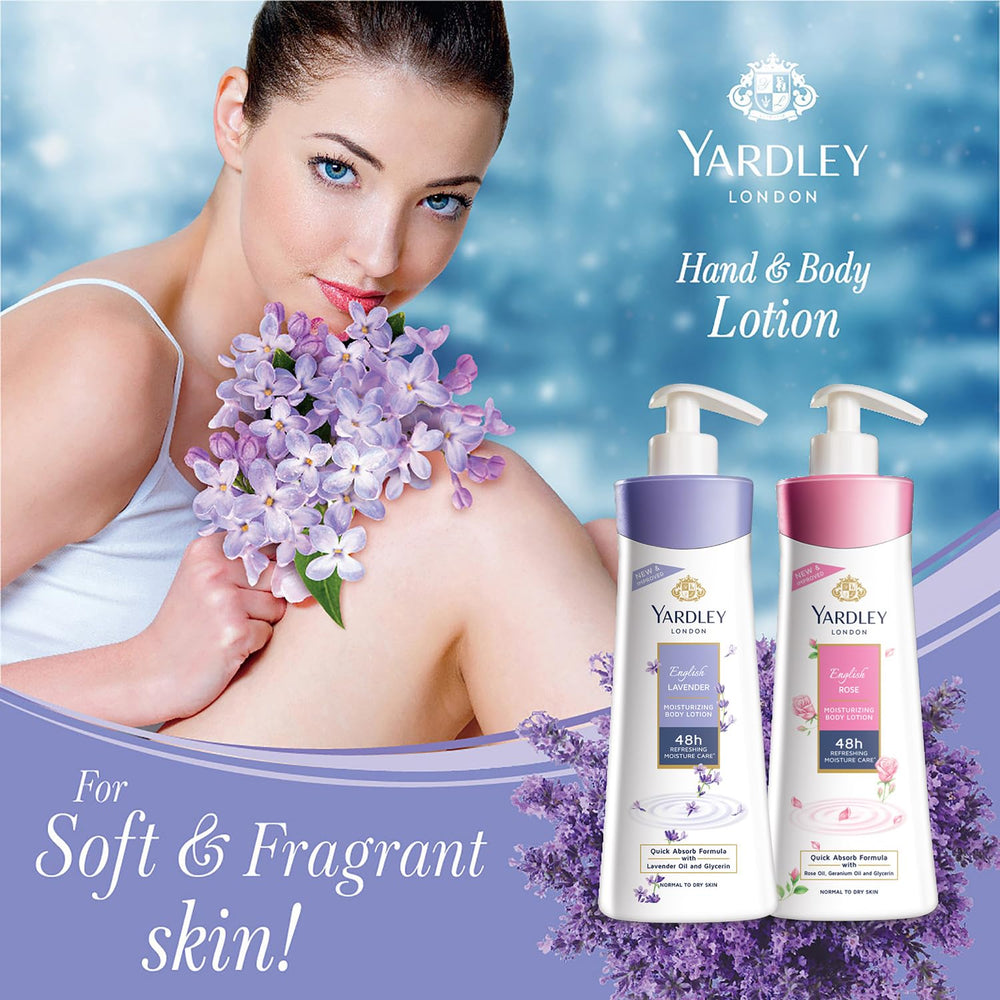 Yardley 400ml size comparison demonstrating generous quantity