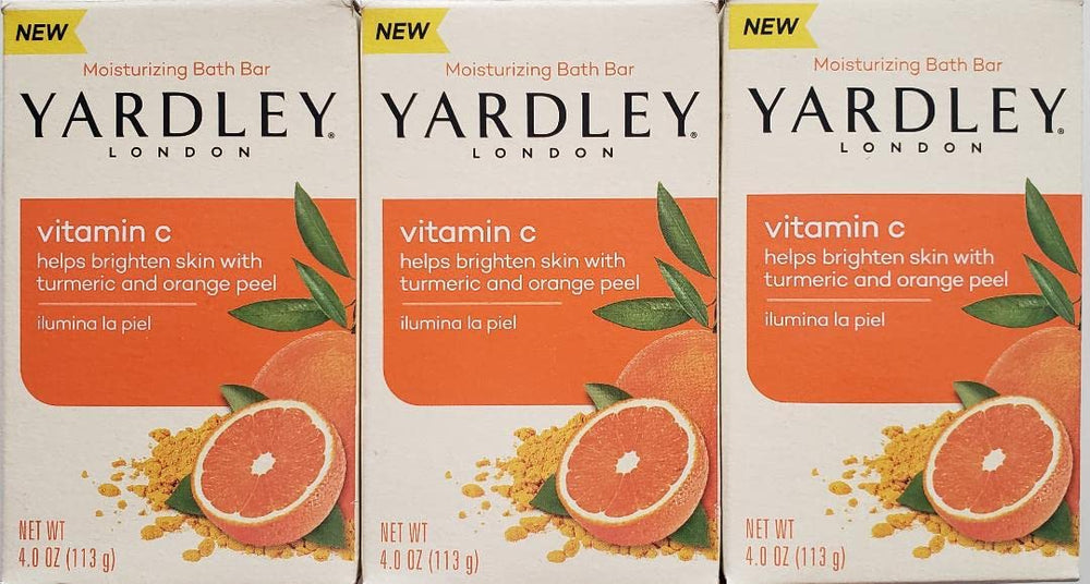 Yardley London bars displayed on bathroom tray with towel for a relaxing, aromatic bathing ritual