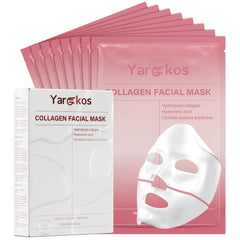 Yargkos front packaging showing eight collagen gel masks and benefits