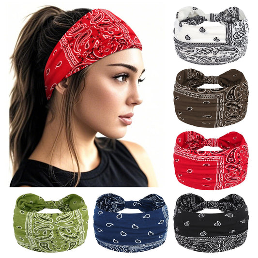 YARIEW front pack display showing six knotted headbands and variety