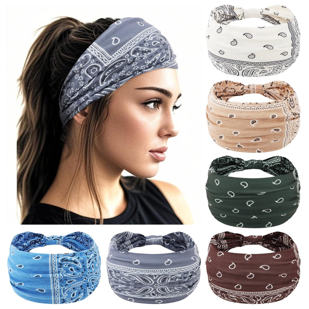 YARIEW front view of multi-pack headbands showing colors and pattern benefits
