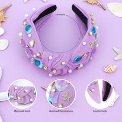 YARIEW mermaid headband close-up of iridescent scales adding sparkle to outfits