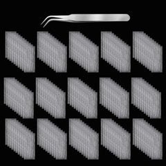 YBEATY front packaging showing 100-piece silk wrap kit and included tweezers for convenience