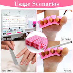 YBEATY separator placed between toes demonstrating smudge-free polish benefit