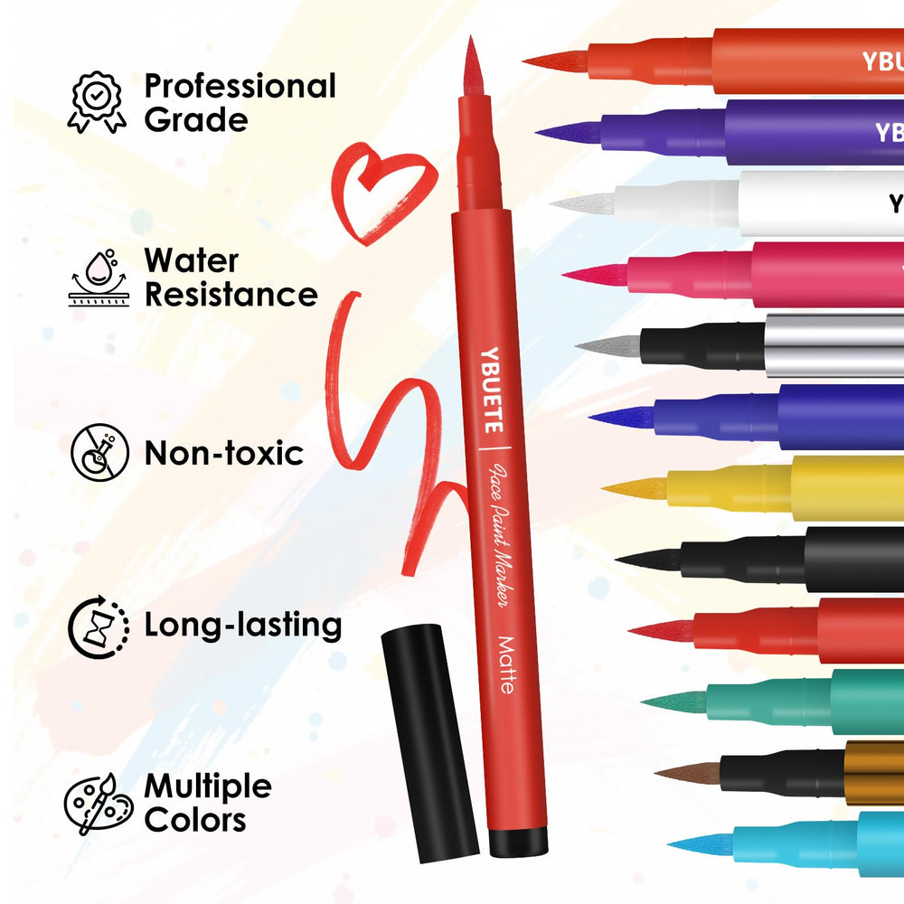 YBUETE color swatches on skin demonstrating matte and metallic payoff