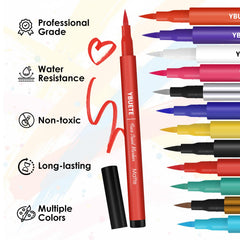 YBUETE color swatches on skin demonstrating matte and metallic payoff