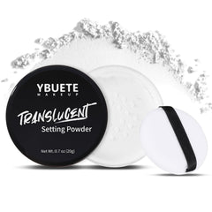 YBUETE front jar view showing powder jar and label, essential for quick recognition