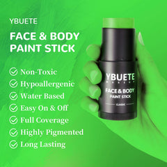 YBUETE applied on cheek demonstrating fast full-coverage for costumes