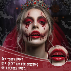 YBUETE applicator detail demonstrating precise tooth paint application for realistic effects