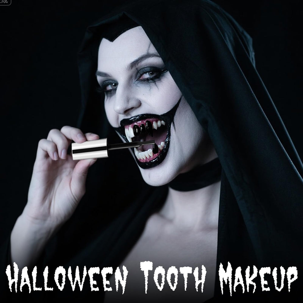 YBUETE before and after teeth comparison highlighting realistic SFX transformation