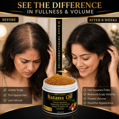 YBW batana paste being warmed on hands to ease application and improve manageability