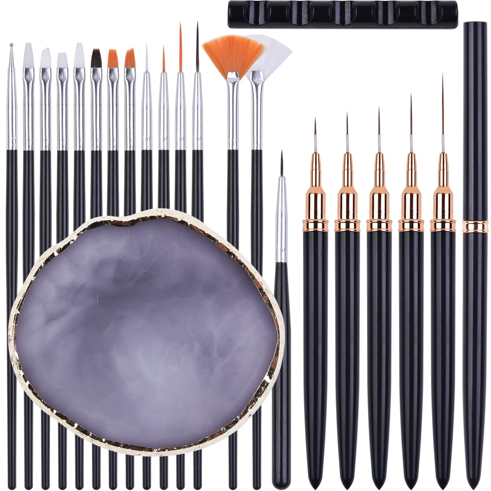 Ycyan front display of kit showing brushes palette and holder for neat nail design setup
