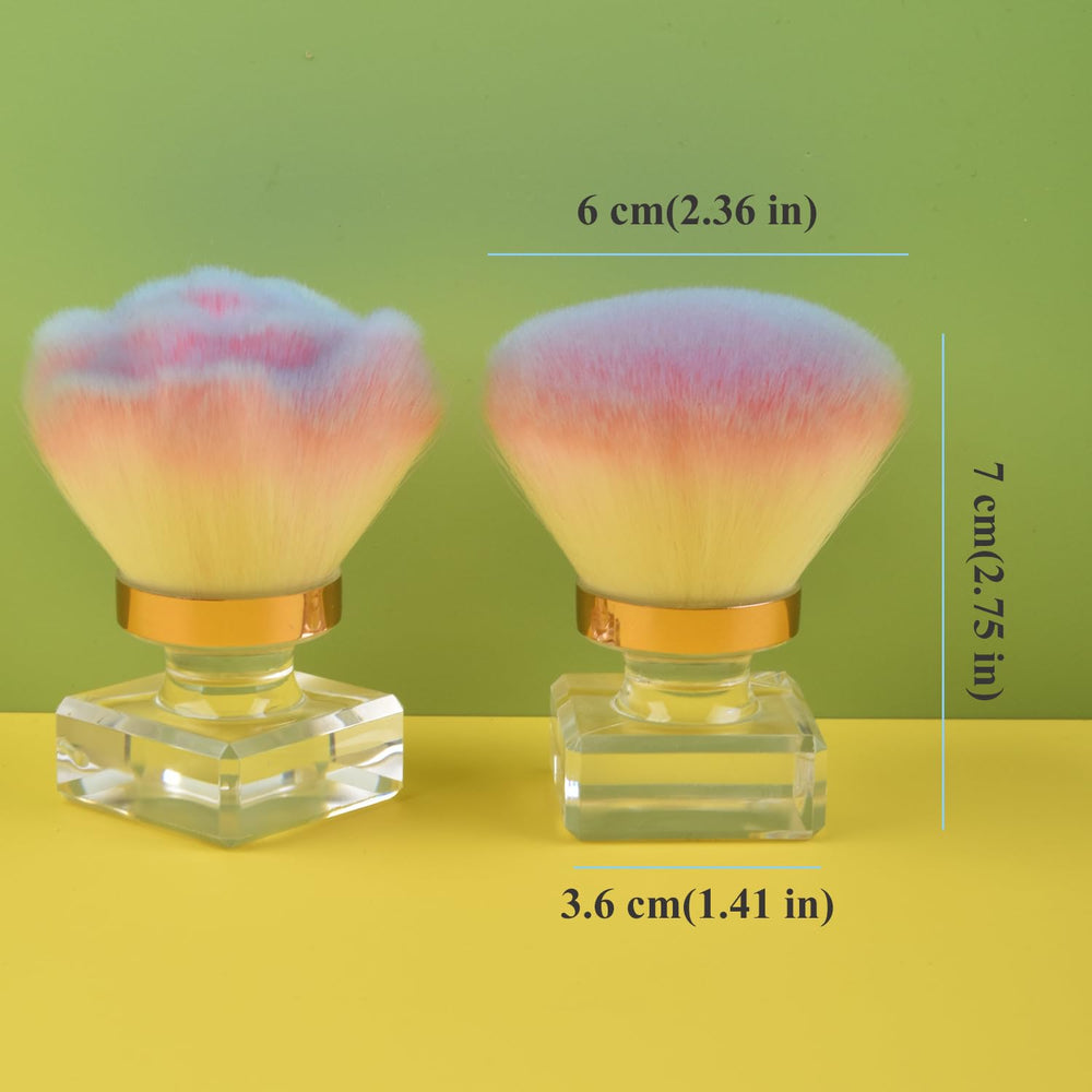 Ycyan brush applying loose powder showing multitask makeup benefit