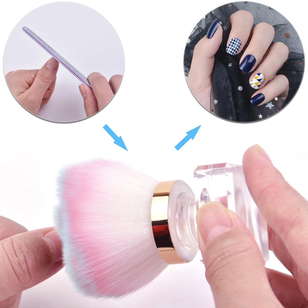 Ycyan brush sweeping nail dust illustrating cleaner, smoother manicures