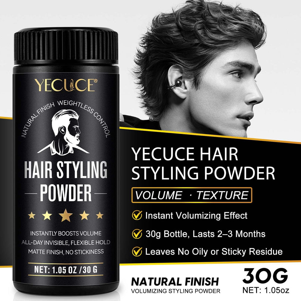 Yecuce before and after hair photos showing added thickness and natural matte finish
