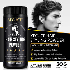 Yecuce before and after hair photos showing added thickness and natural matte finish