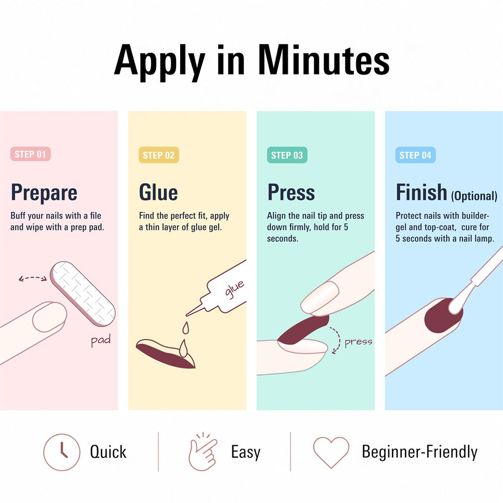 YeeLam application kit with nails and tools ready for quick at-home pedicure
