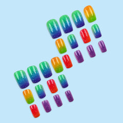 yefiuo size layout of 24 press-on nails arranged to show all 12 sizes