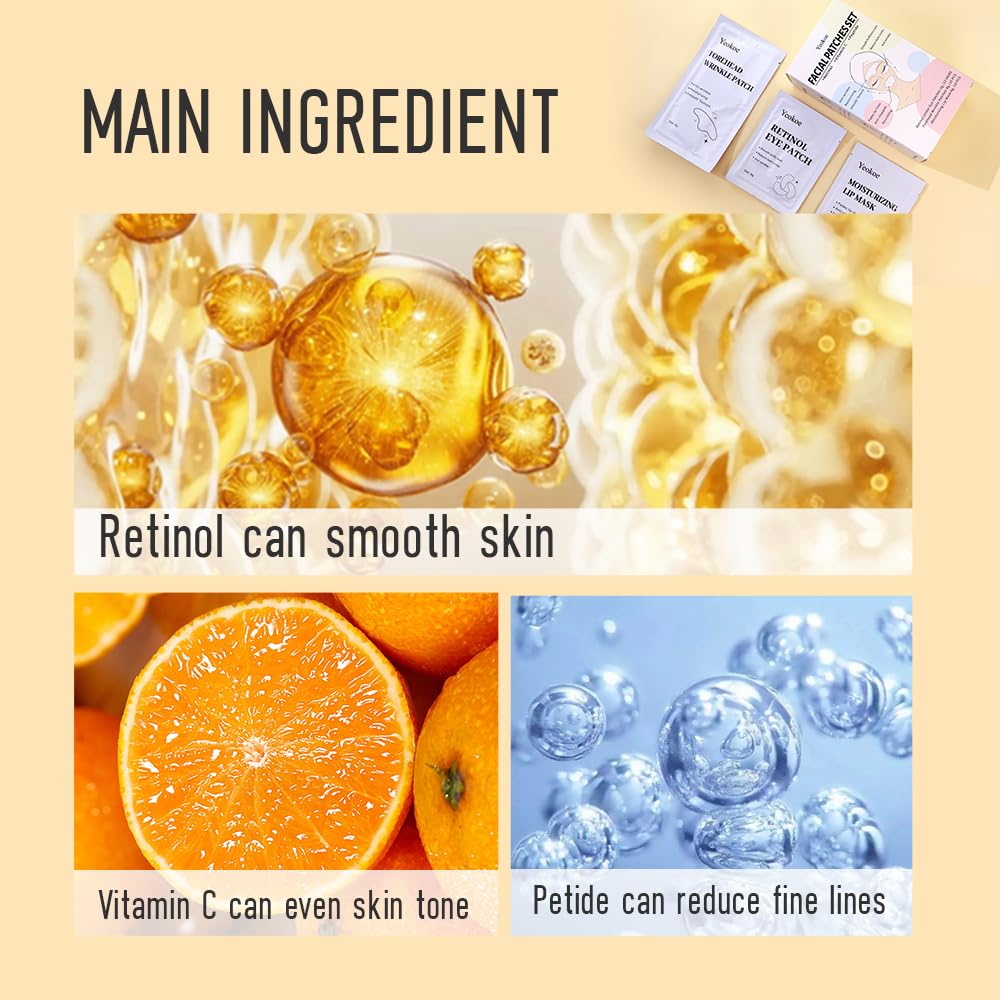 Yeokoe forehead patch ingredient shot showing peptides and vitamin C for improved firmness