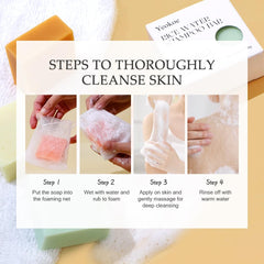 Yeokoe rice water conditioner bar texture showing conditioning and detangling benefit