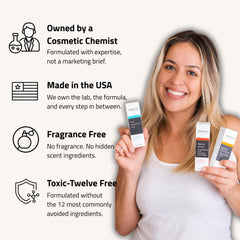 YEOUTH three serum bottles side-by-side showing ingredient labels