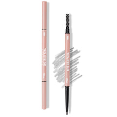 YES.EYE DO front view of light grey brow pencil showing packaging and natural shade benefit