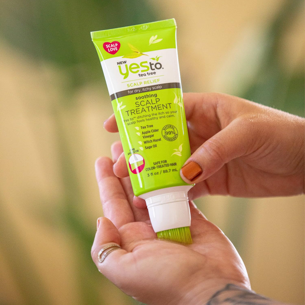 Yes To treatment in shower applied to roots demonstrating easy pre-shampoo benefit