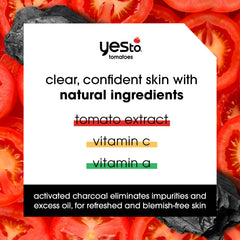 Yes To Tomatoes close-up of charcoal mud texture highlighting creamy consistency and spreadability