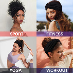 Yeshan headband worn during yoga showing sweat control and comfortable fit