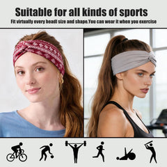 Yeshan woman doing yoga with headband keeping hair back and sweat-free