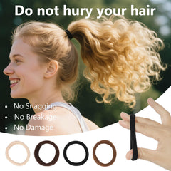 YESIACE hair ties next to a hand to show 2-inch diameter and scale