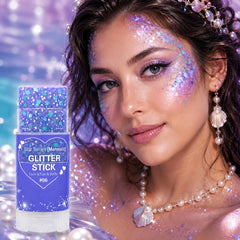 Yeweian glitter stick open texture close-up showing chunky sequins and shimmer