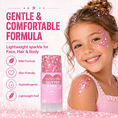 Yeweian glitter texture close-up showing fine shimmer, hexagons, and star pieces for multidimensional shine