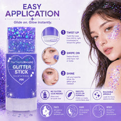 Yeweian shoulder and collarbone glitter demonstrating festive body accent