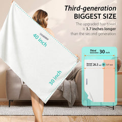 YFONG size comparison beside a regular towel showing superior coverage