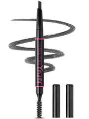 YFulfill front view of black eyebrow pencil showing sleek packaging and benefits