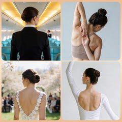 YGDZ bridal updo with nets and pins demonstrating long-lasting elegance