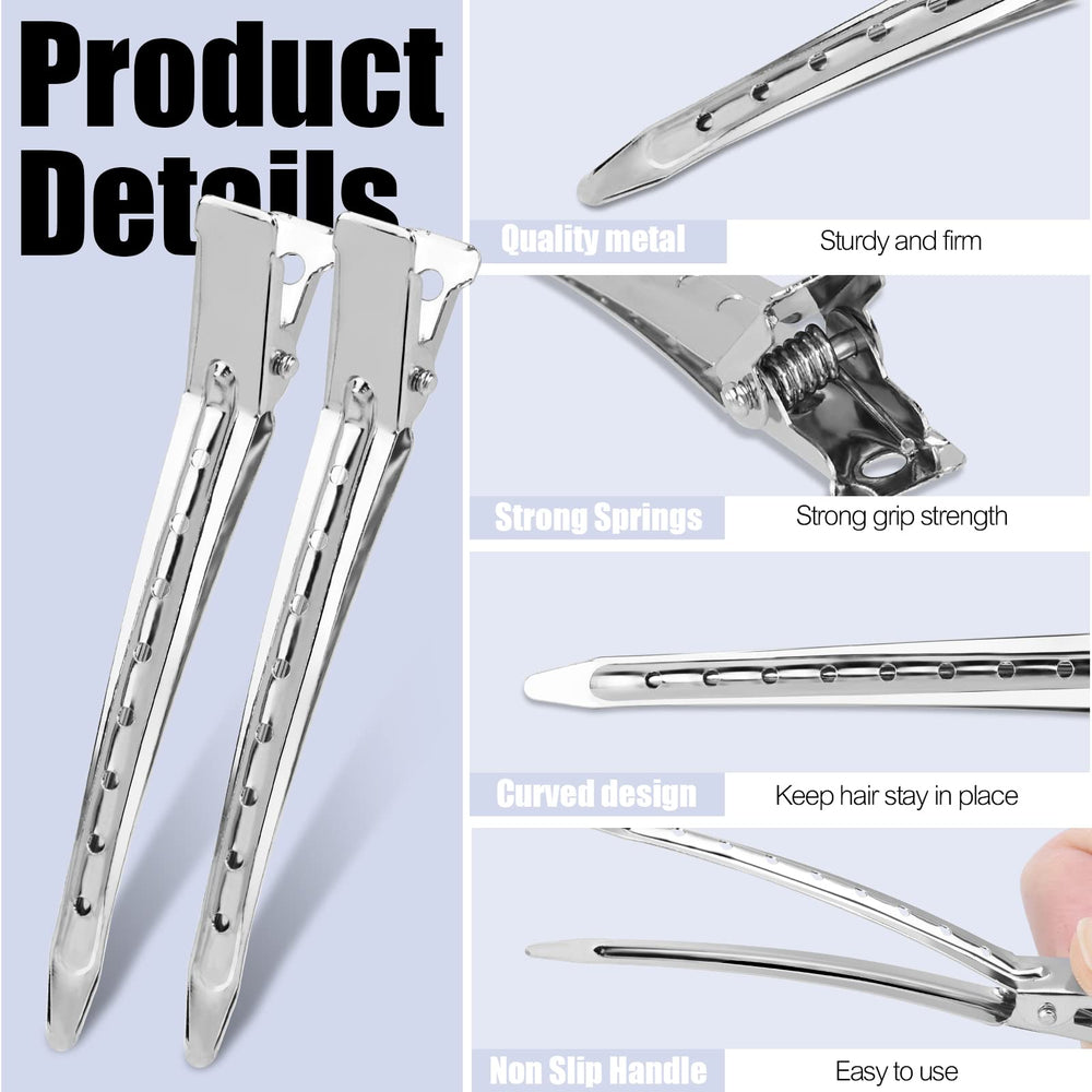 YGDZ clips holding hair in a stylist's hand during a salon service, faster sectioning benefit
