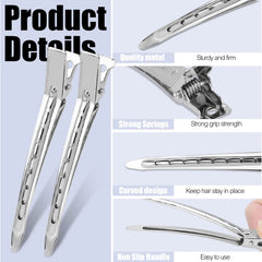 YGDZ clips holding hair in a stylist's hand during a salon service, faster sectioning benefit
